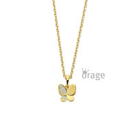 Orage Kids Ketting K2996 vlinder verguld 