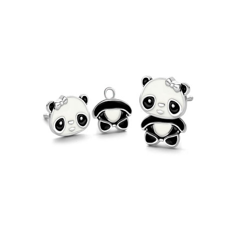 Kids Oorbellen Panda K2043