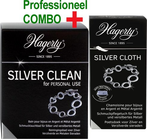 Hagerty Combo: Silver clean - 170 ml + Silver Cloth 30x36 cm