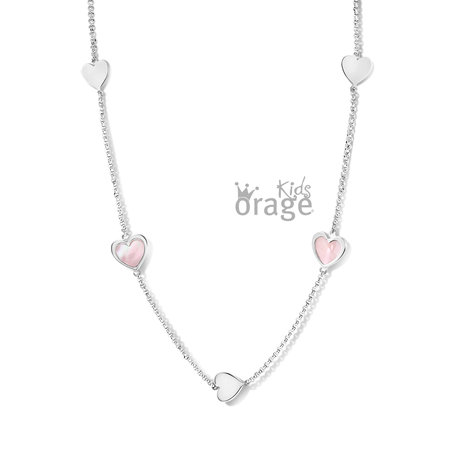 Orage Kids Ketting K2538 Hart Parelmoer Roze