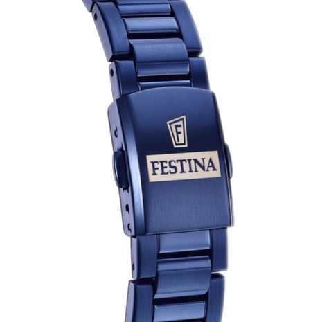 Festina Herenhorloge F20631/1 Blauw Automatic, 5 Atm , saffierglas