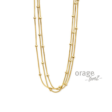 Orage Teenz Ketting T633 staal geel