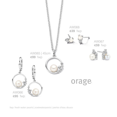 Orage ketting AW065 zoetwaterparel