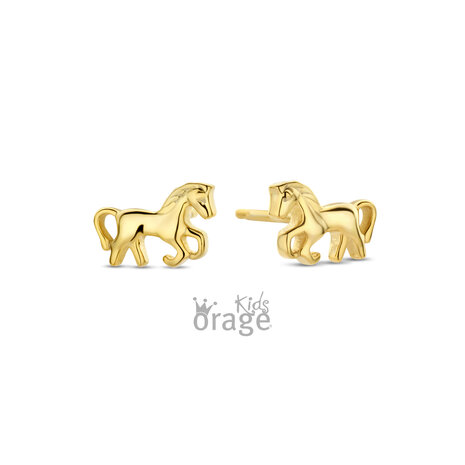 Orage Kids Oorbellen K2794 paard verguld geel goud