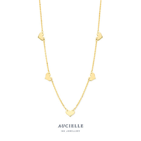 18 Karaat gouden Ketting Aucielle AK0030B/45 met hartjes