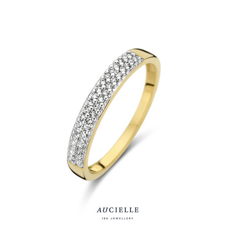 18 karaat gouden ring Aucielle AR0049D pav&eacute; briljant 0,13kt