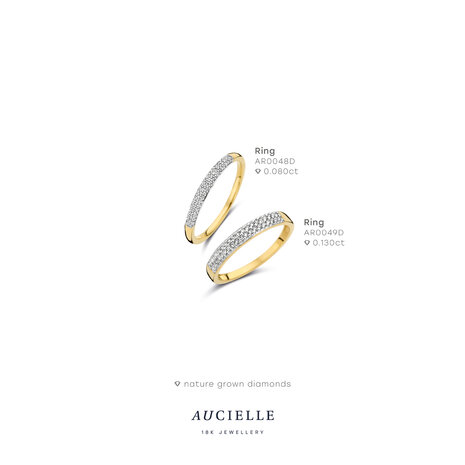 18 karaat gouden ring Aucielle AR0049D pav&eacute; briljant 0,13kt