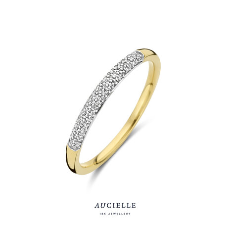 18 karaat gouden ring Aucielle AR0048D pav&eacute; briljant 0,08kt