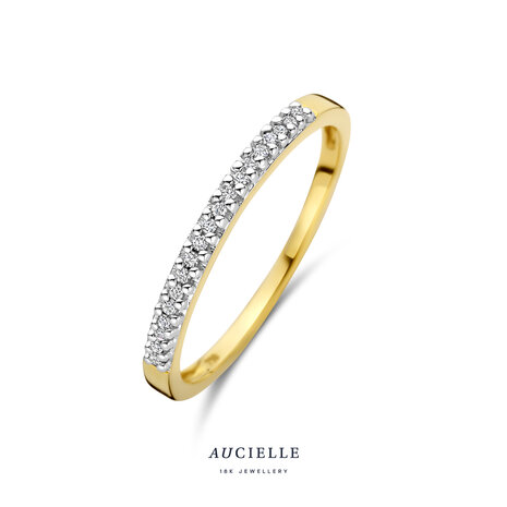 18 karaat gouden ring Aucielle AR0132D pav&eacute; briljant 0,065kt