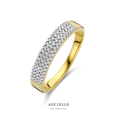 18 karaat gouden ring Aucielle AR0133D pav&eacute; briljant 0,195kt