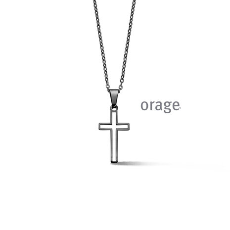 Orage ketting BA182 staal heren kruis