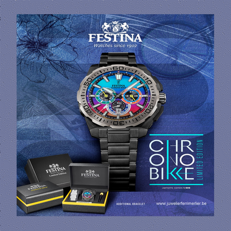  Festina Herenhorloge F20731/2 Chrono Bike Limited Edition 20ATM met saffierglas