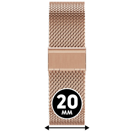 ICE SMART MILANESE ROSE GOLD 20 mm metalen horlogeband