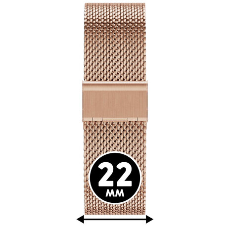 ICE SMART MILANESE ROSE GOLD 22 mm metalen horlogeband