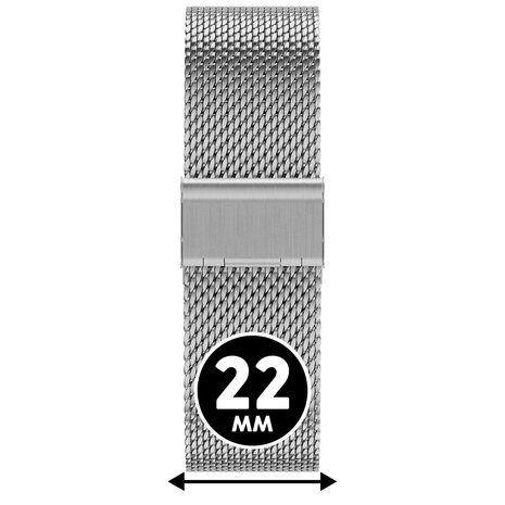 ICE SMART MILANESE SILVER 22 mm metalen horlogeband