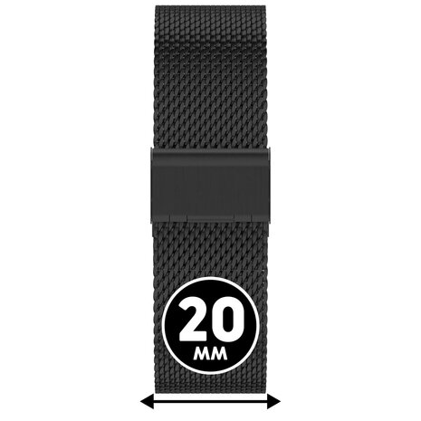 ICE SMART MILANESE BLACK 20 mm metalen horlogeband