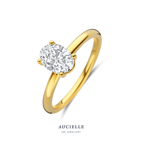 18 karaat gouden ring Aucielle AR9013A met labgrown diamant 1 karaat