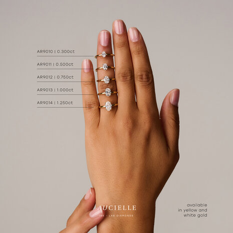 18 karaat gouden ring Aucielle AR9013A met labgrown diamant 1 karaat