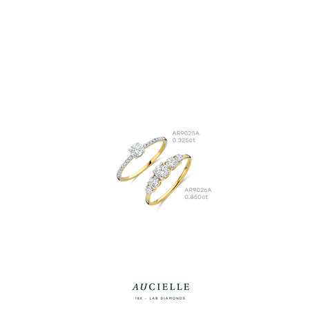 18 karaat gouden ring Aucielle AR9025A labgrown diamant