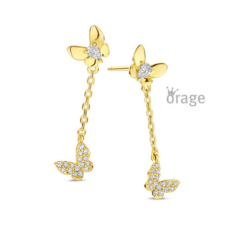 Orage Kids Oorbellen K3003 vlinder verguld