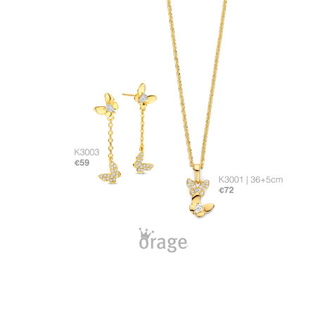 Orage Kids Oorbellen K3003 vlinder verguld