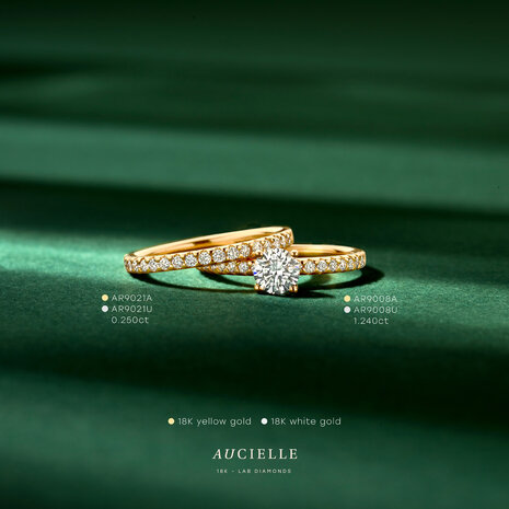 18 karaat gouden ring Aucielle AR9021A labgrown diamant