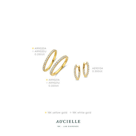 18 karaat gouden oorbellen Aucielle AE9010A labgrown diamant