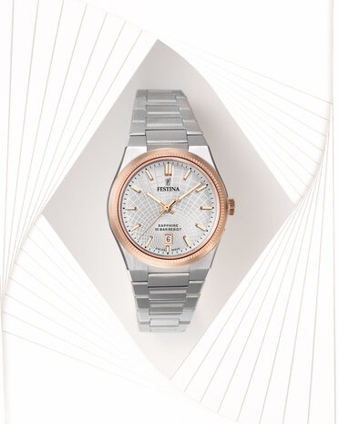 Festina Herenhorloge F20065/1 Swiss Made Riv&eacute; Silver 10ATM