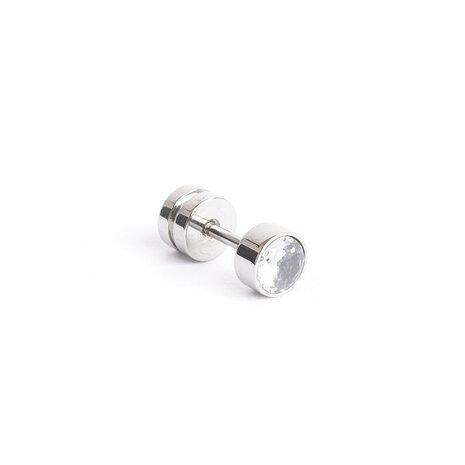  Gemini oorbel ETC11 Contra Silver White in  TITANIUM