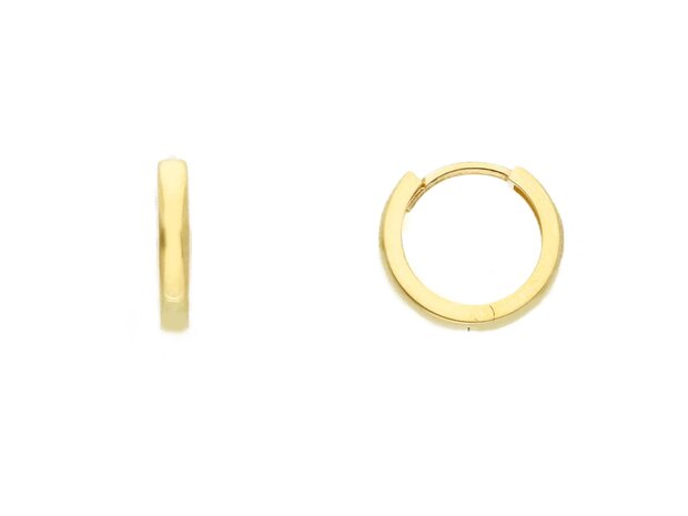 9 Karaat gouden Oorbellen 8 mm - dikte 1 mm