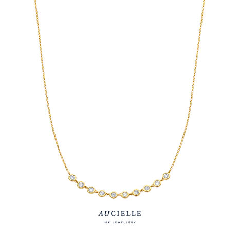 18 karaat gouden ketting Aucielle AK9003A labgrown diamant