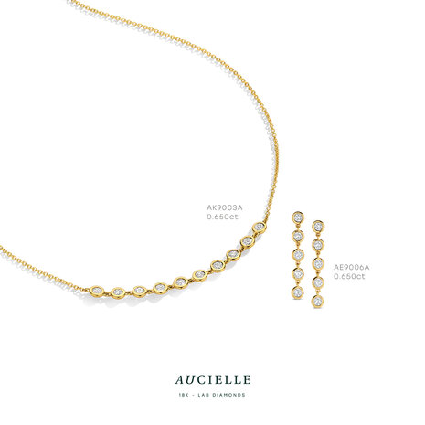 18 karaat gouden ketting Aucielle AK9003A labgrown diamant