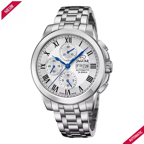 Jaguar Horloge J978/2 Valjoux Zilver Plated chronograaf Swiss Made