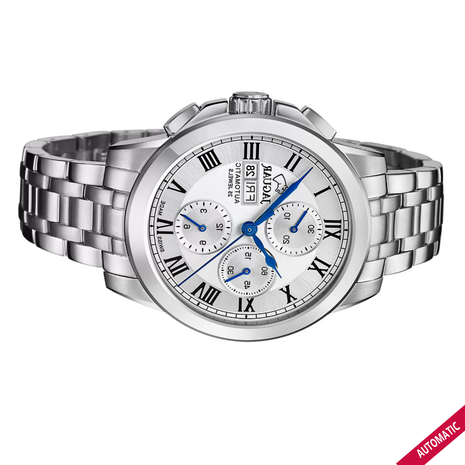 Jaguar Horloge J978/2 Valjoux Zilver Plated chronograaf Swiss Made