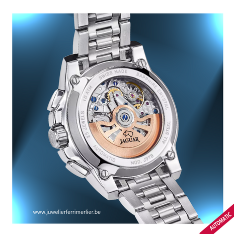 Jaguar Horloge J978/2 Valjoux Zilver Plated chronograaf Swiss Made