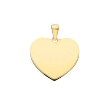18 karaat gouden graveerplaatje hartjesvorm 17 mm