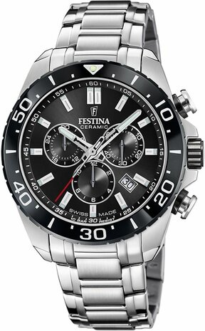 Festina Herenhorloge F20042/4 Chrono Swiss Made saffierglas