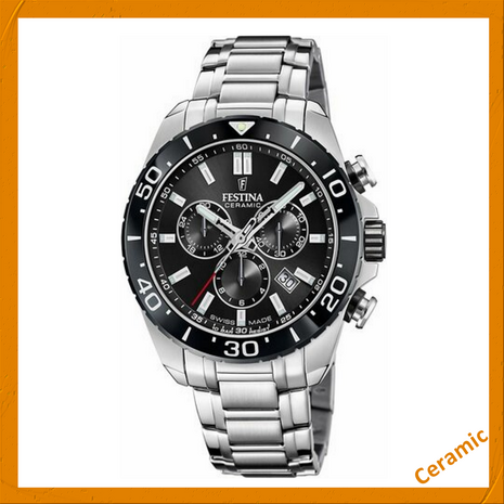 Festina Herenhorloge F20042/4 Chrono Swiss Made saffierglas