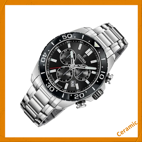 Festina Herenhorloge F20042/4 Chrono Swiss Made saffierglas