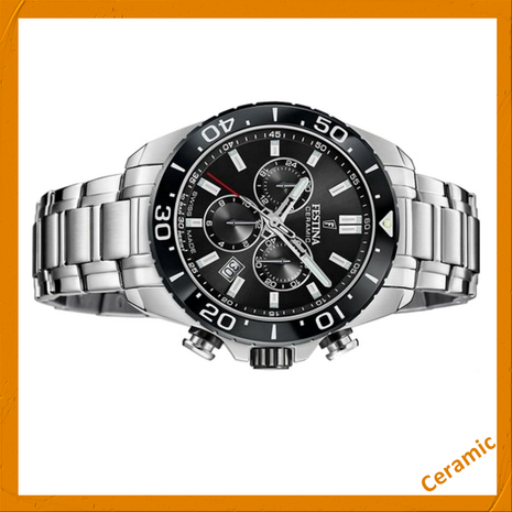 Festina Herenhorloge F20042/4 Chrono Swiss Made saffierglas