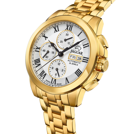 Jaguar Horloge J979/1 Valjoux Gold Plated chronograaf Swiss Made