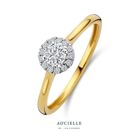 18 karaat gouden ring Aucielle AR9075K labgrown diamant