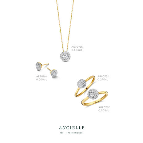 18 karaat gouden ring Aucielle AR9075K labgrown diamant
