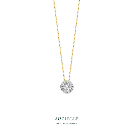 18 karaat gouden ketting Aucielle AK9010K labgrown diamant