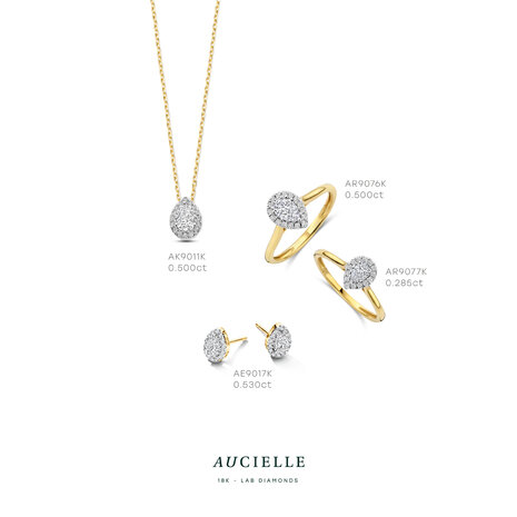 18 karaat gouden oorbellen Aucielle AE9017K labgrown diamant
