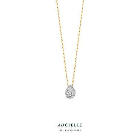 18 karaat gouden ketting Aucielle AK9011K labgrown diamant