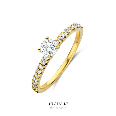 18 karaat gouden ring Aucielle AR9005A met labgrown diamant 0.30kt