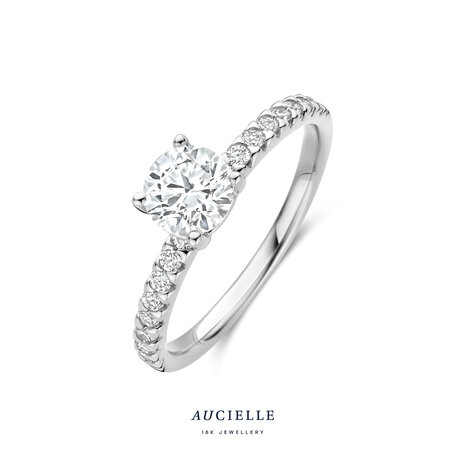 18 karaat gouden ring Aucielle AR9007A met labgrown diamant 0.75kt
