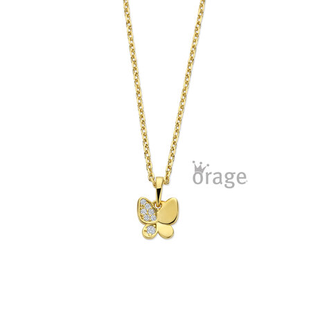Orage Kids Ketting K2996 vlinder verguld 