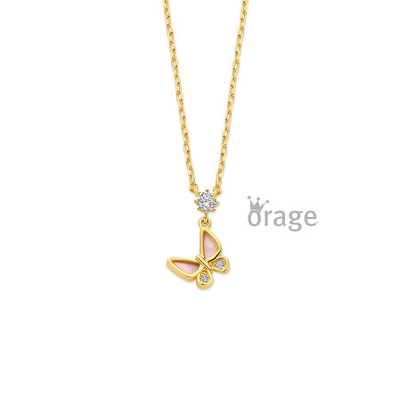 Orage Kids Ketting K3102 vlinder verguld 